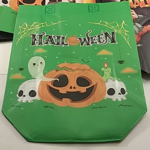 Halloween Trick Or Treat Tote Gift Bags with Handles Multicolor 12 Bags 8"X8"X3" - Picture 7 of 9